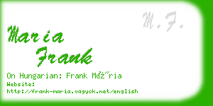 maria frank business card
